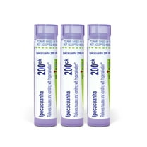 Boiron Ipecacuanha 200CK, Homeopathic Medicine for Nausea And Vomiting With Hypersalivation, 3 Count (3 x 80 Pellets)