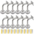 thumbnail image 2 of ZOENHOU 12 Pack Stainless Steel Handrail Brackets, Curved Handrail Brackets for Round Rails, Stairway Hardware Railing Bracket Holders with Mounting Screws for Guardrails Home Decor Malls, 2 of 4