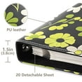 thumbnail image 3 of FORMRS 3 Ring Photo Album 4"x6" Self Adhesive Large Capacity PU Leather Cover, Green Flower Pattern, 3 of 8