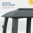 thumbnail image 5 of Outsunny 10' x 20' Patio Gazebo with Netting & Curtains, Dark Gray, 5 of 9
