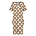 thumbnail image 3 of Vestido holgado con estampado de lunares marrs y blancos para mujer ropa de verano, 3 of 6