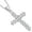 White, variant on Sterling Silver Clear CZ Religious Cross Pendant Necklace, 18"
