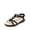 BLACK, variant on Women's Comfort Dressy Rhinestone Summer Beach Sandals Slip-on Flat Walking Orthopedic Sandals with Elastica Back Strap