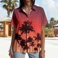 thumbnail image 6 of Yopmin Women's Hawaiian Shirts Palm Tree Lapel Button Down Short Sleeve Beach Shirts Summer Basic Tops for Travel, 6 of 7