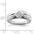 thumbnail image 3 of Sterling Silver Rhodium Plated Diam. Men's Ring (Size 11) Made In India qr5112-11, 3 of 5