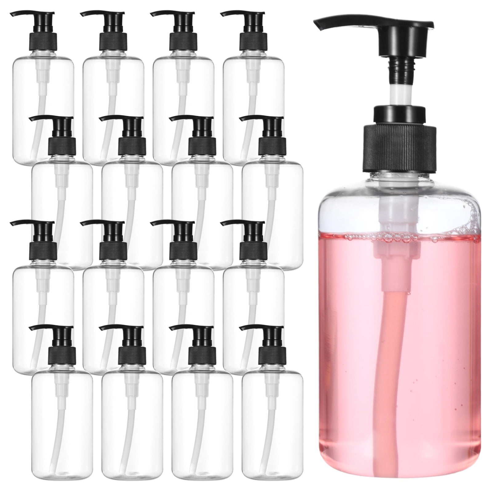 30 Packs Empty Pump Bottles, 8oz Shampoo Bottle Dispenser, Refillable Shampoo Bottles for Travel, Reusable Squeeze Lotion Dispenser, Empty Container for Liquid Soap, Travel Bottles for Toiletries