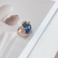thumbnail image 6 of Vintage Oval Round Stone Statement Ring for Women Gold Plated Elegant Colorful Birthstone Flower Beaded Adjustable Open Wrap Finger Rings Comfort Fit Antique Art Deco Jewelry, 6 of 6