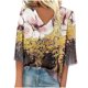 thumbnail image 1 of Fiudx Ofertas Flash Del Día Solo En Línea Camiseta Holgada Informal de Manga Media Estampada a La Moda para Mujer con Cuello En V, 1 of 4