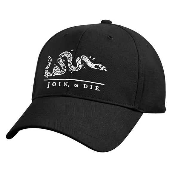 Black Ben Franklin Patriot Join or Die Snake Revolutionary War Baseball Hat Cap