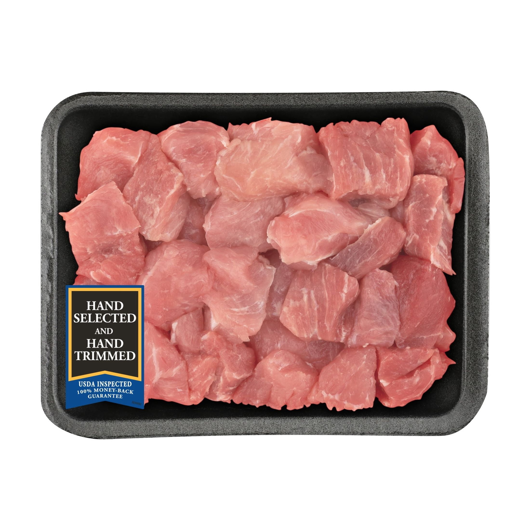 (2 pack) Pork Stew Meat Boneless, 0.9 - 2.0 lb Tray
