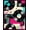 Black Turquoise Pink, Pattern 4, variant on ODIKA 6'x9' Washable Area Rug Easy Care, Non-Shedding, Record Vinyl Vintage Retro Spinning Disc Equalizer Shaped Music for Queen Size Bedroom Under Bed Master Suite