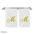 thumbnail image 2 of Monogrammed Hand Towel, Personalized Gift, 16 x 30 Inches - Set of 2 - Gold Embroidered Towel - Extra Absorbent 100% Turkish Cotton- Soft Terry Finish - for Bathroom, Kitchen and Spa- Script M White, 2 of 2