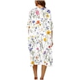 thumbnail image 3 of Avrnliq Womens White Watercolor Wildflower Kimono Swimsuit Cover Up - Breathable Swim Cover Up, Body-Inclusive S-XXXXXL,Size M, 3 of 5