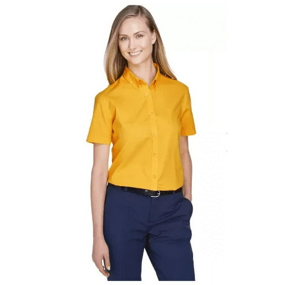 CORE 365 Ladies' Optimum Short-Sleeve Twill Shirt 78194 Campus Gold M
