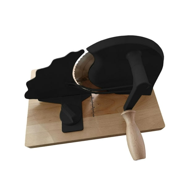 Rebanadora de pan rotatoria con manivela, compacta, con grosor ajustable Negro