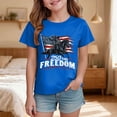 thumbnail image 2 of mgoYE 250th Anniversary USA Shirts Gifts for Girls 4th of July Shirts for Girls Boys American Flag Patriotic Shirts 250 Anniversary USA Stars and Stripes Independence Day Tee Top(Blue,5-6 Years), 2 of 5
