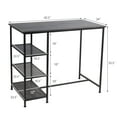 thumbnail image 5 of Topbuy Industrial Wood Bar Table Counter Dining Pub Table with Storage Shelves, 5 of 5