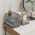 thumbnail image 6 of Large Capacity Clear Storage Box with Lid Dustproof Cosmetic Organizer Desktop Container 10.79x8.27x4.06 inch(Gray/L), 6 of 6