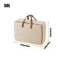 thumbnail image 3 of Oggfader Extra Large Cotton Storage Bag with Reinforced Handles & Double Zipper - Collapsible for Christmas, College Dorm Moving, Clothes Bedding, Beige, 3 of 7