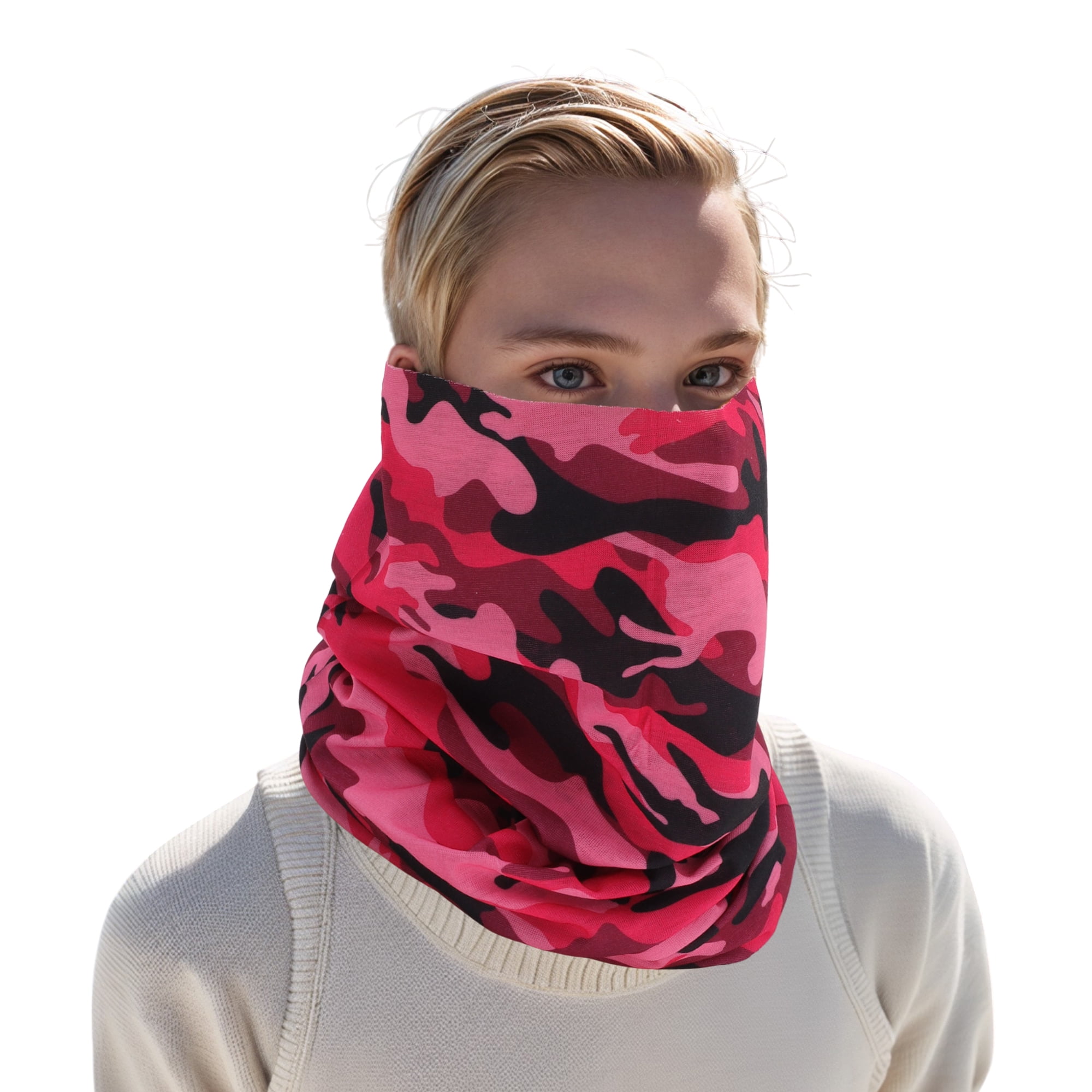 Unique Bargains Windproof Face Scarf Mask 1 Pc Black, Rose Pink