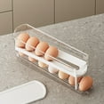 thumbnail image 4 of 2-Tier Auto Rolling Fridge Egg Organizer,Space Saving Eggs Dispenser for Refrigerator Storager,Clear Egg Holder Tray and Egg Organizer, Holds 10-14 Standard, Large, or Jumbo Eggs, 4 of 8