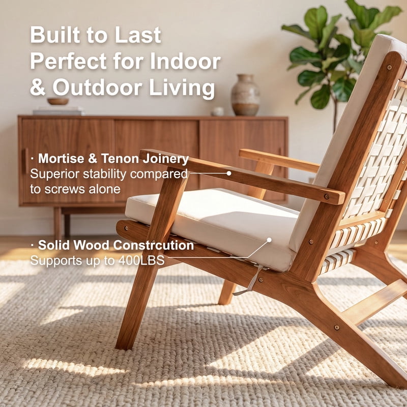 Vineego Adirondack Chairs with Cushions Set of 2, PE All-Weather Outdoor Chairs for Patio, Poolside & Backyard