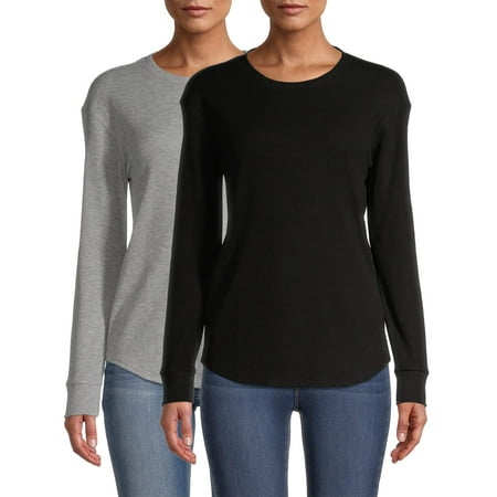 Time and Tru Women's Thermal T-Shirt, 2-Pack