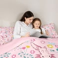 thumbnail image 4 of Manfei Adorable Axolotl Twin Comforter Sets,Floral Seamless Print Bedding Set For Girls,Pink Pastel,Pink Reversible,2 Pieces,1 Comforter and 1 Pillowcase, 4 of 8