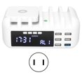 thumbnail image 2 of Estación de carga de teléfono QC30 48W 5 puertos USB de escritorio rápido con estado de carga y pantalla digital de reloj USB inteligente con carga inalámbrica, 2 of 8