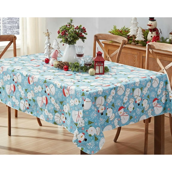 Burke Tartan Red and Green Plaid Christmas Print Vinyl Flannel Backed Tablecloth by Newbridge, Classic Holiday Tartan Plaid Xmas Easy Care Tablecloth, 60” x 102” Oblong/Rectangle