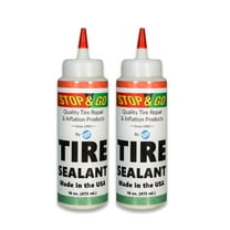 Stop & Go Tire Sealant Premium Flat Preventative Made in The USA (16 oz) 2 Pack - Prevents Flats & Repairs Punctures for Tube or Tubeless Tires on Bikes, ATVs, Cars, and More