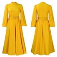 thumbnail image 2 of Womens Elegant Pleated Long Dresses Fall Lantern Flowy Swing Pleated Maxi Dress, 2 of 8
