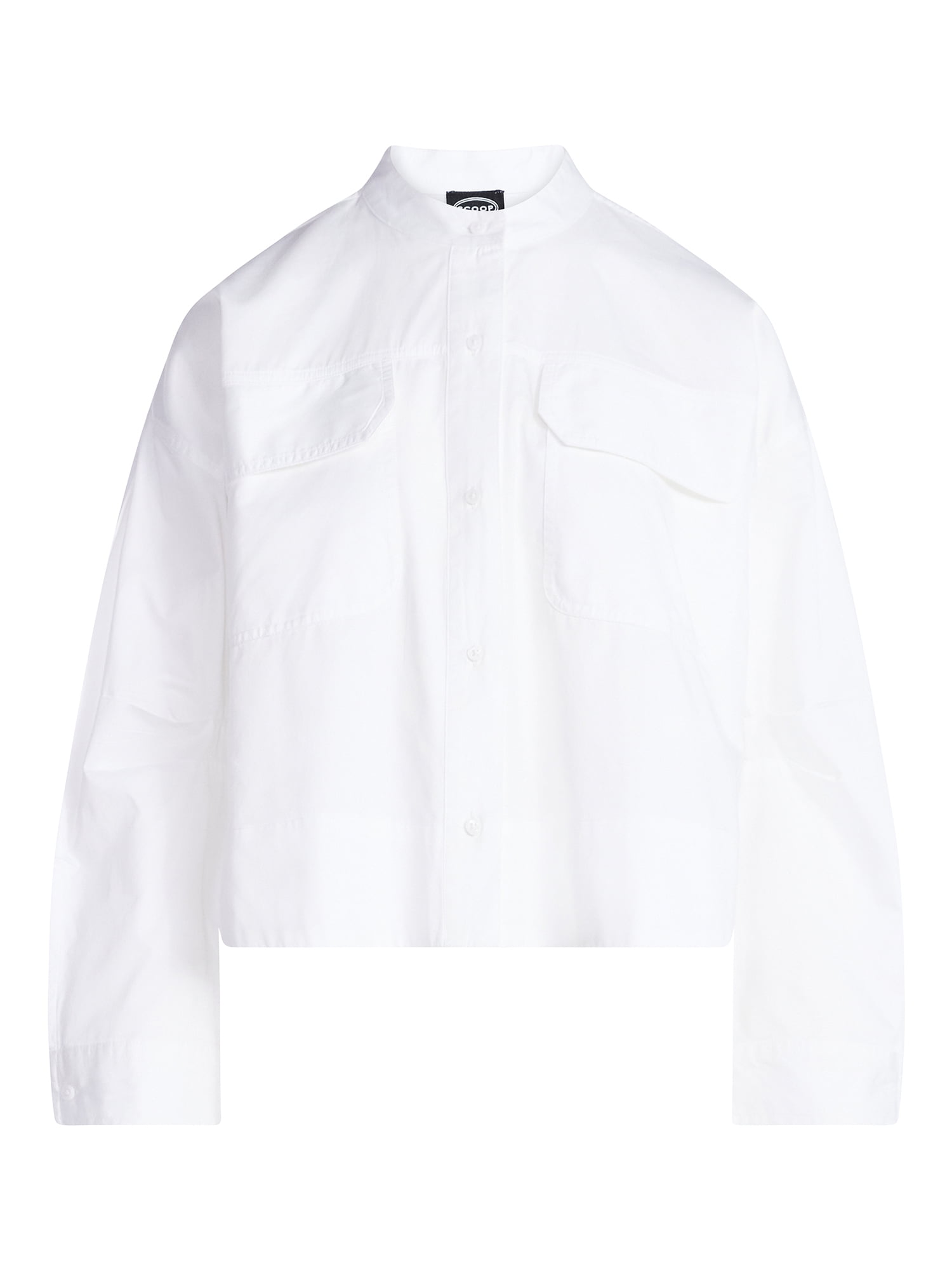 Scoop Women's and Women's Plus Cropped Oversized Button-Down Shirt, Sizes XS-4X
