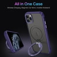 thumbnail image 3 of Design for iPhone 11 Pro Max Magnetic Case with Invisible Stand [Compatible with Magsafe], Full Body Protective Cover Slim Shockproof Phone Case for Apple iPhone 11 Pro Max 6.5", Purple, 3 of 16