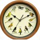 thumbnail image 3 of Singing Bird Wall Clock 13 Inch Resin Copper 12 British and European Songbird Sounds On The Hour Chiming Nature Theme, 3 of 5