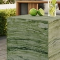 thumbnail image 3 of Jordana Square Plinth Indoor - Outdoor Patio Concrete Side Table in Green Marble, 3 of 10