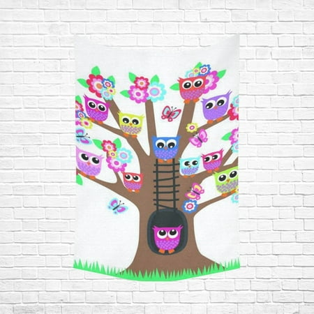 PHFZK Tree of Life Wall Art Home Decor, Cute Owls on Tree Best Friends Forever Tapestry Wall Hanging 60 X 90 (Best Tapestries On Society6)