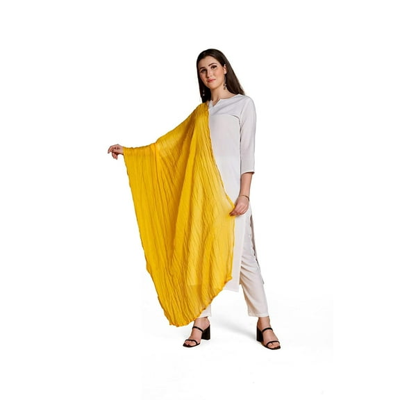 Stylesindia Cotton Solid Colors Women Dupatta Scarves Shawl (Golden Yellow)