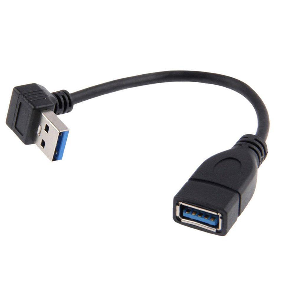 Cable Length: Down Computer Cables 90 Right Angle USB Cable and High Speed USB3.0 Male to Female Extension Cable 