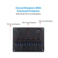 thumbnail image 3 of DC Marine Boat Toggle Switch 6 Gang ON Off Panel De Interruptor Basculante Cargador USB Con Pantalla De Voltímetro Digital Para Barcos, Yates, Automóviles, Vehículos, 3 of 7