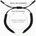 thumbnail image 2 of 2Pc 2 Style Stainless Steel Heart Link Bracelets Set Nylon Cord Adjustable Couple Bracelets for Best Friends Lovers Black Inner Diameter 2-1/8~4 inch, 2 of 7