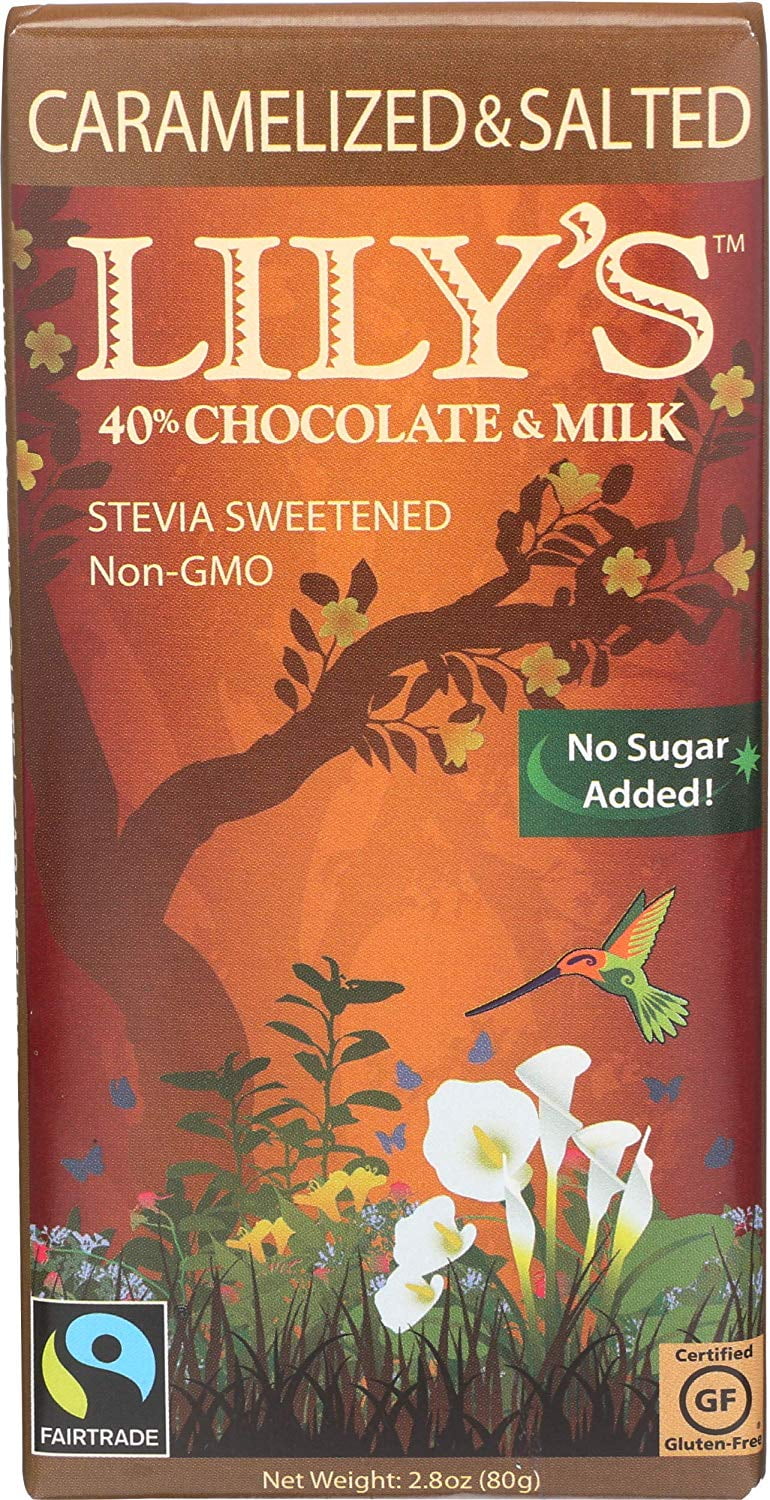 Lilys Chocolate, Bar Chocolate Milk Caramelized Salted, 2.8 Ounce
