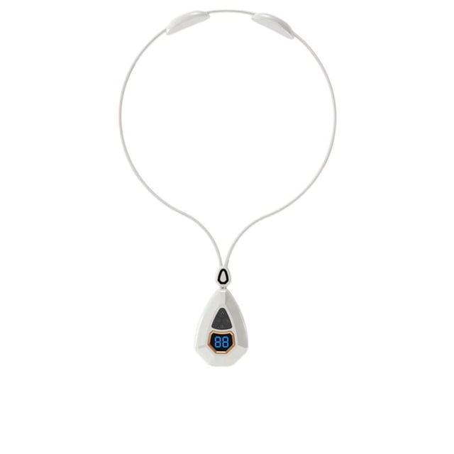 Soidarity Masajeador de cuello alimentado por batería, carga USB, 1200 mAh, Control de botón, colgante, elegante, 15 engranajes, herramienta de Protección de la piel Blanco Soidarity CE014738-01B