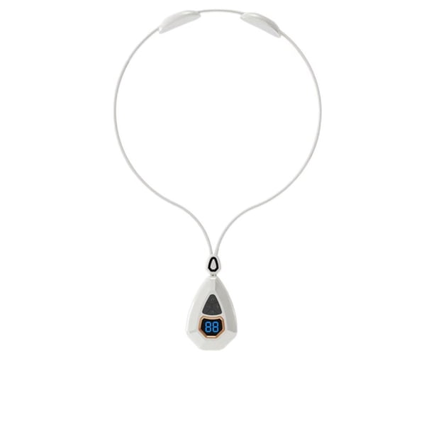 Soidarity Masajeador de cuello alimentado por batería, carga USB, 1200 mAh, Control de botón, colgante, elegante, 15 engranajes, herramienta de Protección de la piel Blanco Soidarity CE014738-01B