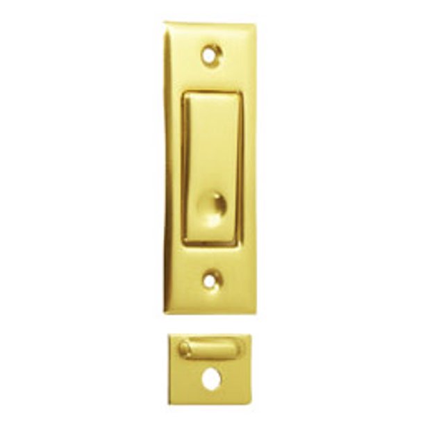 Deltana PDB42U3 Pocket Door Bolts; Jamb Bolt; Bright Brass Finish