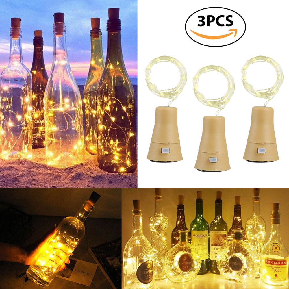 Wine Bottle Cork Lights, 12/9/6/3 Pcs 20 LED/ 30 Inches Battery