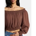 thumbnail image 4 of Madden NYC Women's Peasant Top with Long Sleeves, Sizes XXS-XXL, 4 of 5