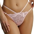 thumbnail image 4 of Gibobby Panty sexy Ajuste Tangas de encaje sin costuras para mujer, Tanga de encaje, lencería Sexy, bragas de cintura , transpirable, correa fina, bragas sin costuras(Rosa， S), 4 of 5