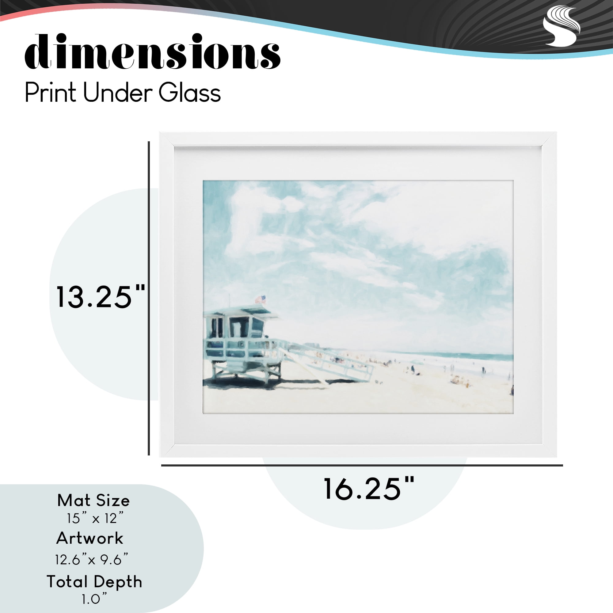 Stupell Industries Blue Beach Station White Framed Print Under Glass, design by Kim Curinga