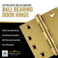 thumbnail image 3 of EMBASSY Door Hinge 4.5 x 4.5 Solid Brass Satin Brass with Ball Tips, 3 of 8